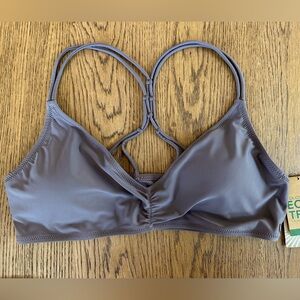 VOLCOM simply solid V neck string cross bikini top L - NWT